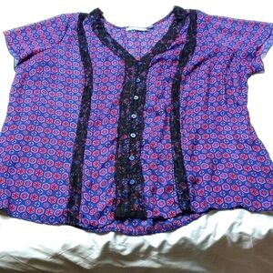 NY Collection Womens plus sized button down blouse